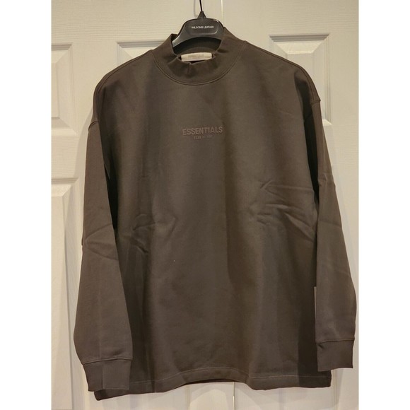 Essentials Other - Essentials Fear of God OFF-Black Crewneck Sweatshirt | Size Large | Relaxed Fit